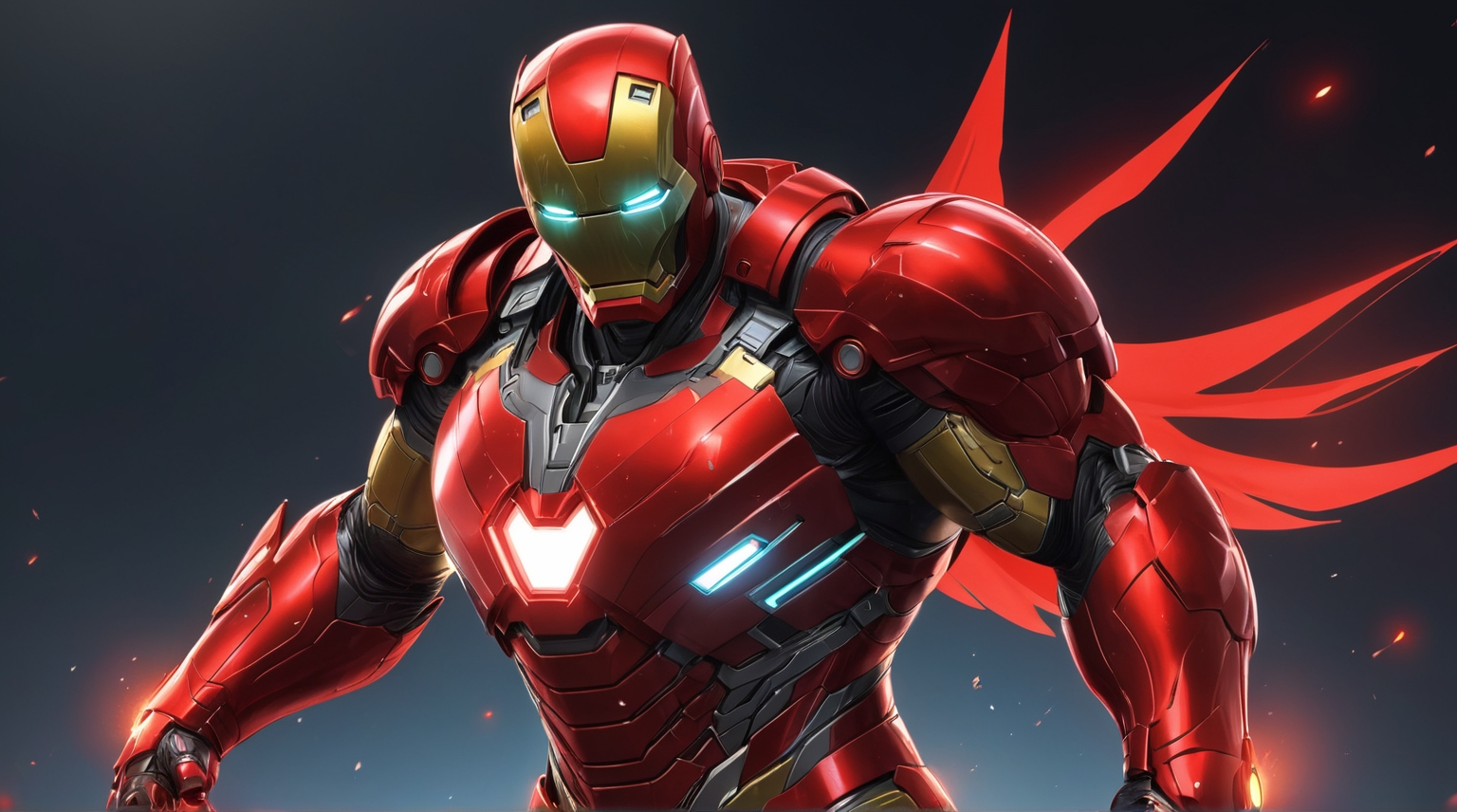 Iron Man Upgraded Suit , fictional superhero character, stands in an action pose, armor,adventure, action figures and superhero games.