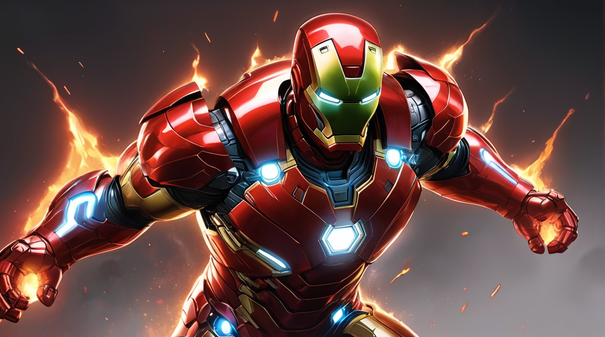  Red Sparkling Neon Suit IRON MAN X HUl 0 (9) - HD Wallpaper