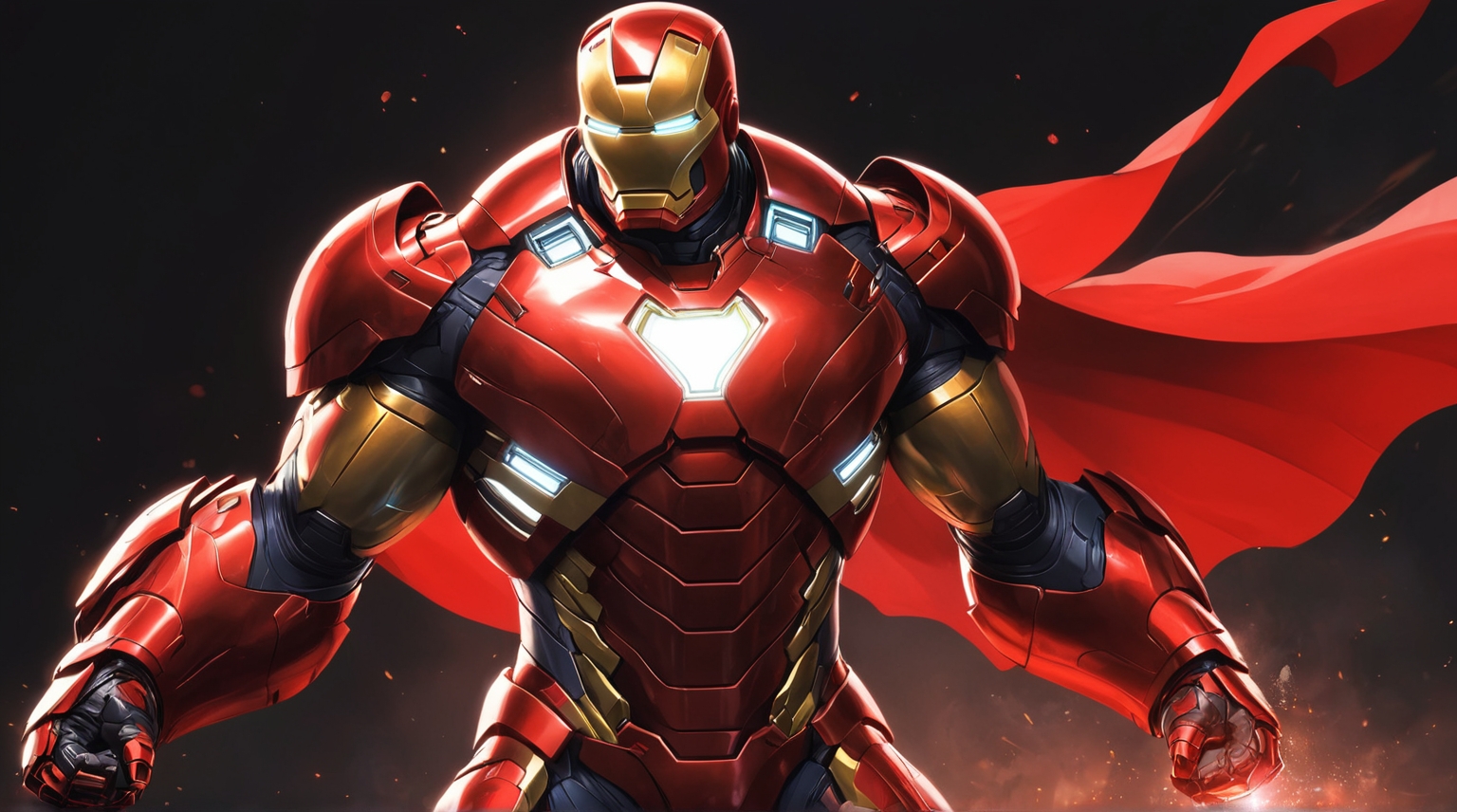 Iron Man Upgraded Suit , fictional superhero character, stands in an action pose, armor,adventure, action figures and superhero games.